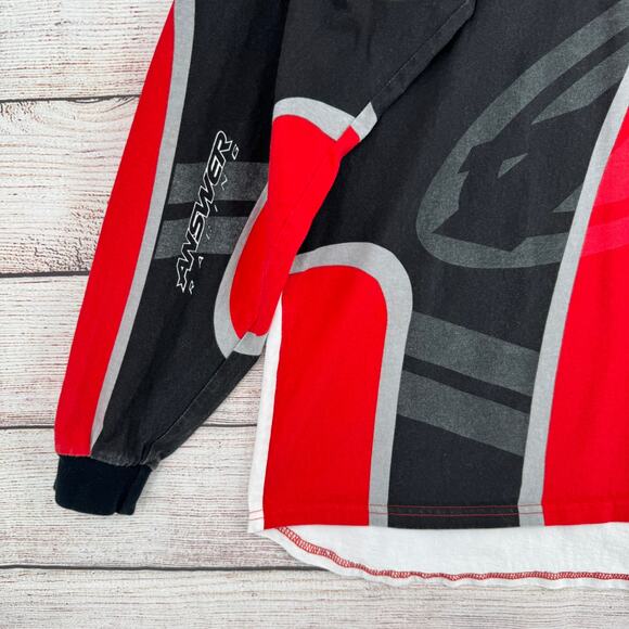 Vintage Answer Racing Long Sleeve Motocross Jersey Mens XXL White Black Red - Picture 5 of 12